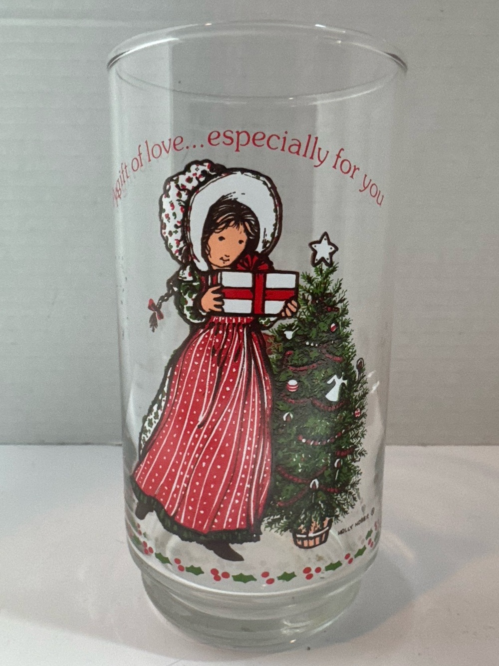 Vintage 1981 Holly Hobbie Coca-Cola Christmas Glass Limited Edition